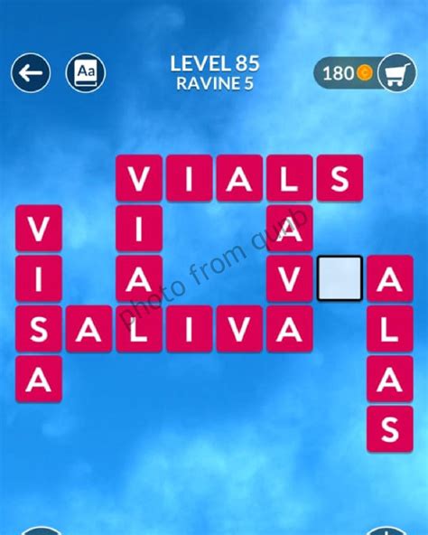 Wordscapes Level 85, Ravine 5 .